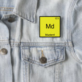 Md - Mustard Funny Chemistry Element Symbol T-Shir Button (Beispiel)