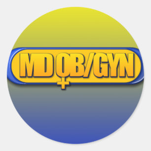 MD OB/GYN LOGO OVAL OBSTETRICS GYNECOLOGIE RUNDER AUFKLEBER