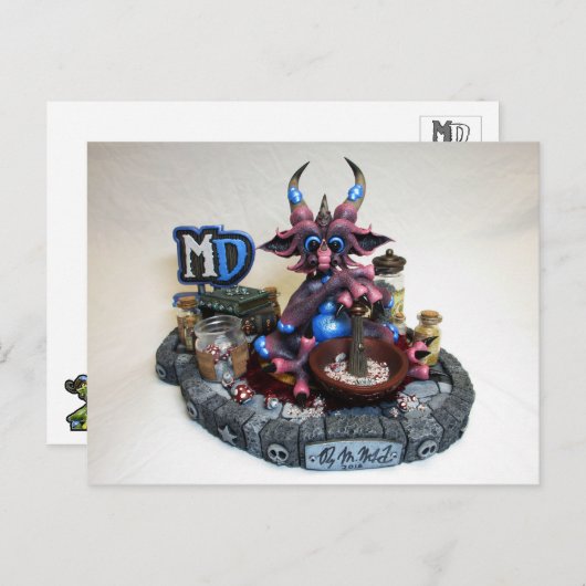 MD Pop Dragon Postkarte (Vorne/Hinten)