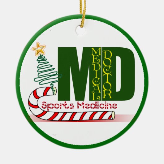 MD SPORTMEDIZIN CHRISTMAS MEDIZINISCHER ARZT KERAMIKORNAMENT (Vorne)