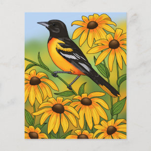 MD Staat Bird Oriole & Black-mit Augen Susan Blume