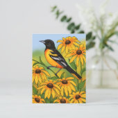 MD Staat Bird Oriole & Black-mit Augen Susan Blume Einladung (Stehend Vorderseite)