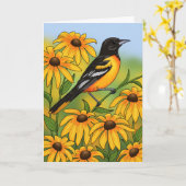 MD Staat Bird Oriole & Black-mit Augen Susan Blume Karte (Gelbe Blume)