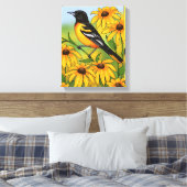 MD Staat Bird Oriole & Black-mit Augen Susan Blume Leinwanddruck (Insitu (Schlafzimmer))