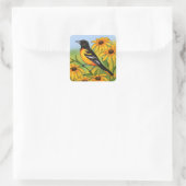 MD Staat Bird Oriole & Black-mit Augen Susan Blume Quadratischer Aufkleber (Tasche)