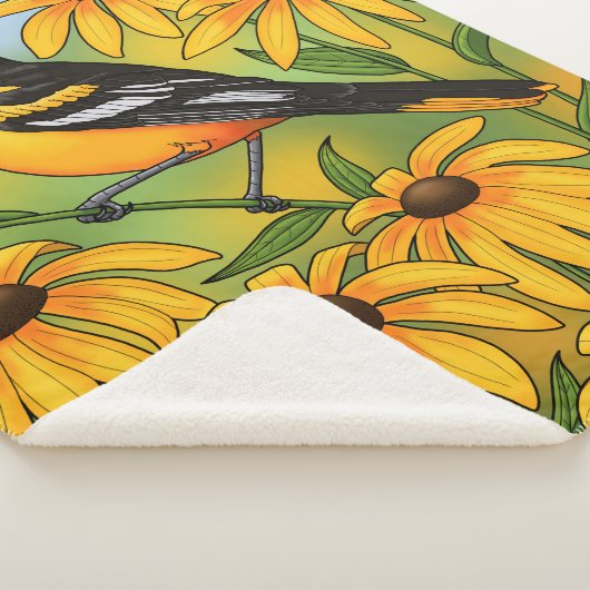 MD Staat Bird Oriole & Black-mit Augen Susan Blume Sherpadecke (3/4)