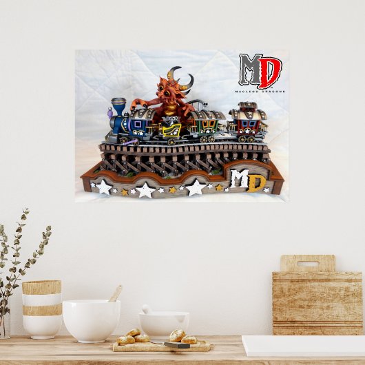 MD 'Toy Train Dragon' 33.6" x 24" Poster (Küche)