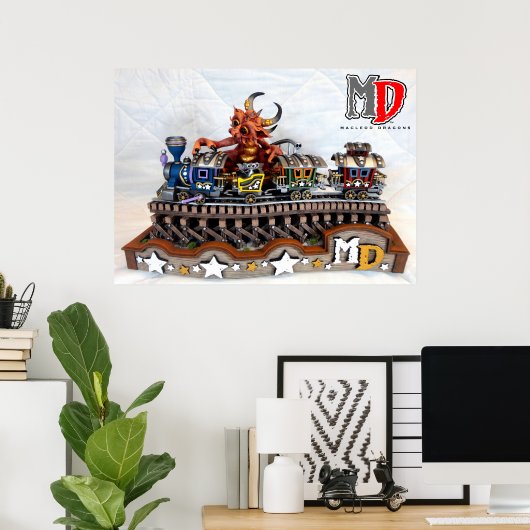 MD 'Toy Train Dragon' 33.6" x 24" Poster (Heimbüro)