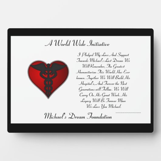 MDF Pledge Plaque Fotoplatte (Vorderseite)