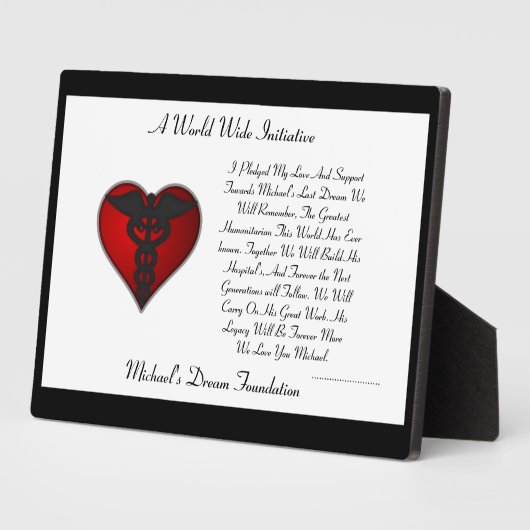 MDF Pledge Plaque Fotoplatte (Seite)