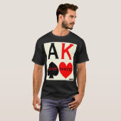 MDFL Designs Poker Ace King Liebe Hate Premium  T-Shirt (Vorne ganz)