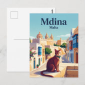 Mdina Malta Postkarte (Vorne/Hinten)