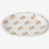 Mdoern Minimalistisch Boho Desert Cactus Baby Show Pappteller (Schrägansicht)