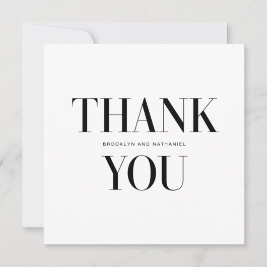 Mdoern Typografie Bold Dankeschön Karte (Vorderseite)