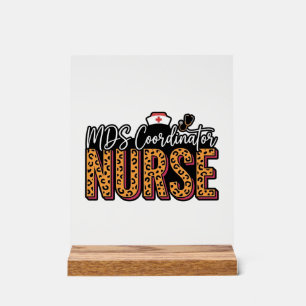 MDS-Koordinatorin Krankenschwester Vintage-Leopard Acrylschild