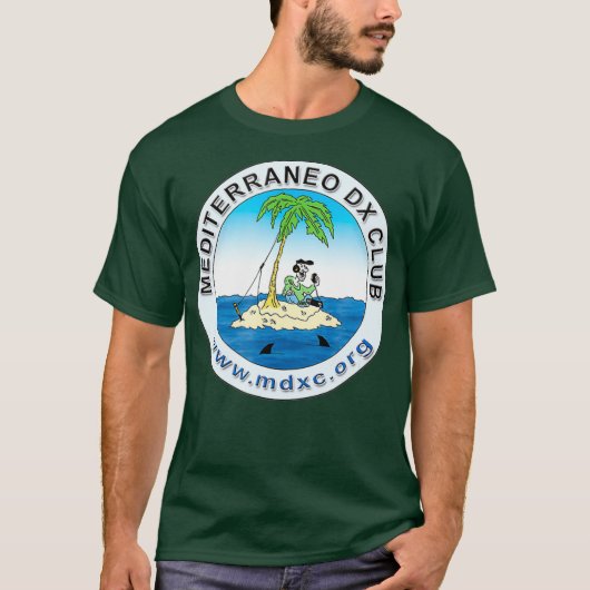 MDXC Ham Radio - Mediterraneo DX Club white tee (Vorderseite)