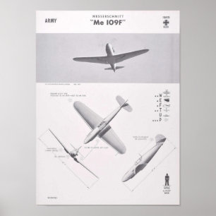 ME 109F Erkennungspakat, 1942 Poster