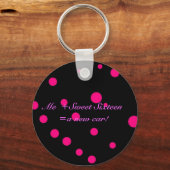 Me + 16 . Geburtstag = ein neues Auto Schlüsselanhänger (Vorderseite)