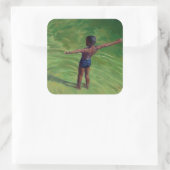 Me 2011 quadratischer aufkleber (Tasche)