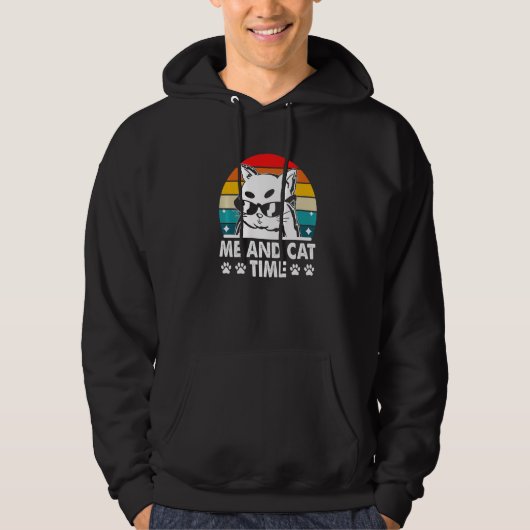 Me and Cat Time Cat Lover Hobby Kitten Pastime Cat Hoodie (Vorderseite)