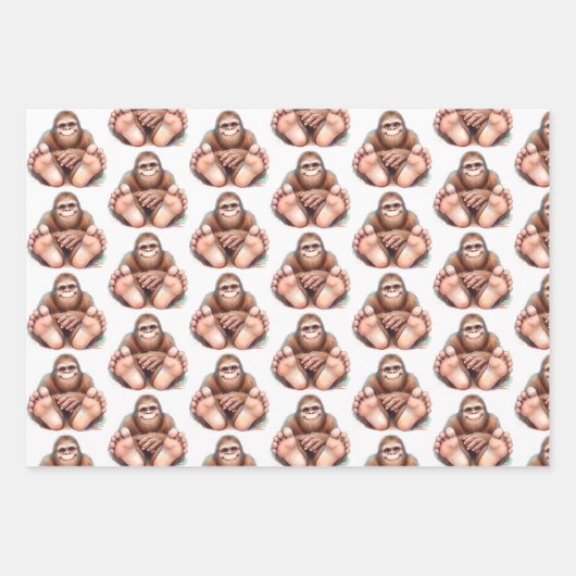 Me and My Bigfoot Wrapping Paper Geschenkpapier Set (Vorderseite)