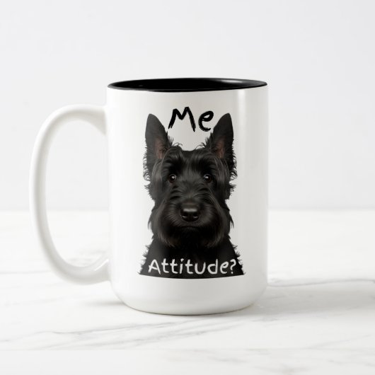 Me Attitude Scottish Terrier Zweifarbige Tasse (Links)