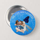 ME/CFS Angel Fairy Girl Awareness Ribbon Button (Vorne & Hinten)