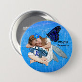 ME/CFS Angel Fairy Girl Awareness Ribbon Button (Vorne & Hinten)