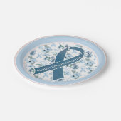 ME/CFS Awareness Ribbon Blue Sunday Pappteller (Schrägansicht)