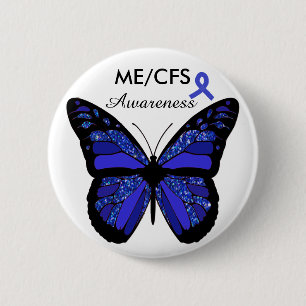 ME/CFS Bewusstseins-Schmetterlings-Knopf Button