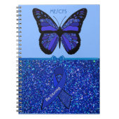 ME/CFS Blue Awareness Ribbon and Butterfly Notizblock (Vorderseite)