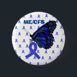 ME/CFS Blue Ribbon and Butterfly Awareness Button<br><div class="desc">Schaltfläche "ME/CFS" Blauer Multifunktionsleisten und Schmetterlingseigenschaft</div>