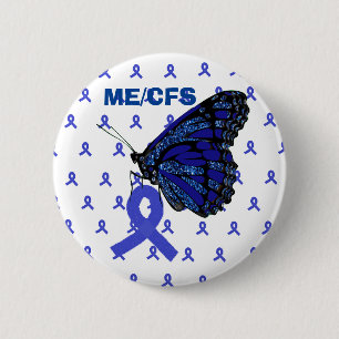 ME/CFS Blue Ribbon and Butterfly Awareness Button