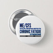 ME/CFS Chronic Fatigue Awareness Blues Button (Vorne & Hinten)