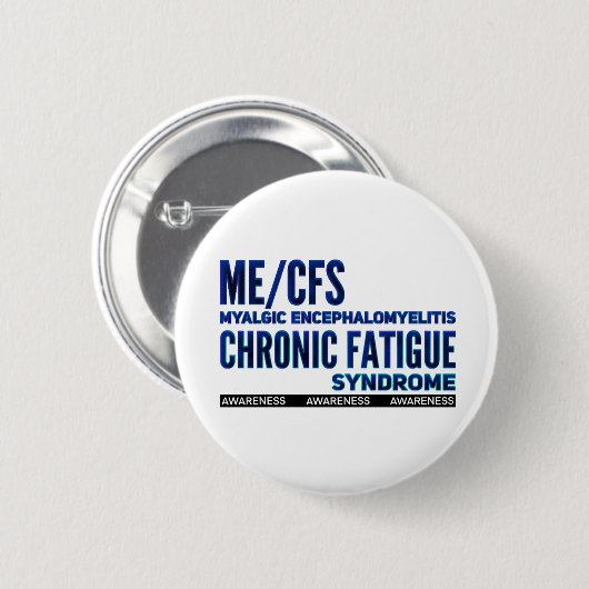 ME/CFS Chronic Fatigue Awareness Blues Button (Vorne & Hinten)