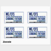 ME/CFS Chronic Fatigue Awareness Blues Rechteckiger Aufkleber (Blatt)