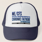 ME/CFS Chronic Fatigue Awareness Blues Truckerkappe (Vorderseite)