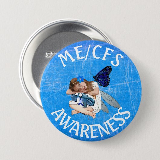 ME/CFS Chronic Fatigue Syndrome Awareness Button (Vorne & Hinten)
