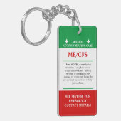 ME/CFS Medical Alert ICE Chronic Fatigue Syndrome Schlüsselanhänger (Vorderseite links)