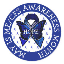 ME/CFS Syndrome Awareness Ribbon Butterfly