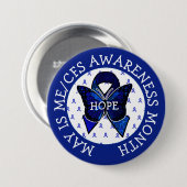 ME/CFS Syndrome Awareness Ribbon Button (Vorne & Hinten)