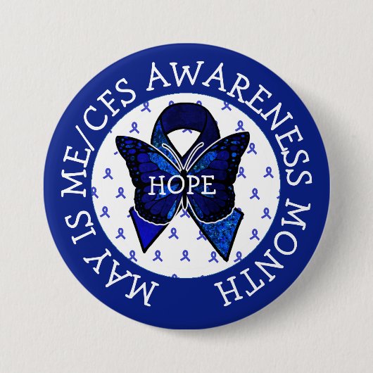 ME/CFS Syndrome Awareness Ribbon Button (Vorderseite)