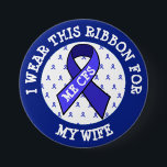 ME/CFS Syndrome Awareness Ribbon Button<br><div class="desc">Blauer Chronischer Müdigkeit Synkope Awareness Ribbon Button</div>