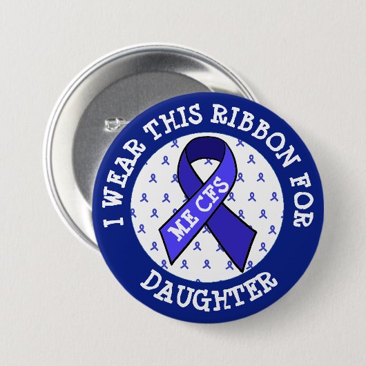 ME/CFS Syndrome Awareness Ribbon Button (Vorne & Hinten)