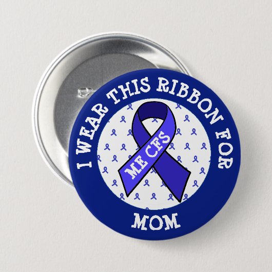 ME/CFS Syndrome Awareness Ribbon Button (Vorne & Hinten)
