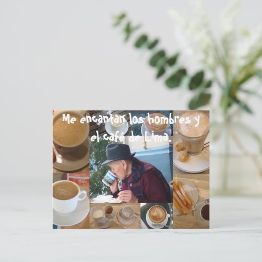 Me Encanta el Cafe Postkarte (Stehend Vorderseite)