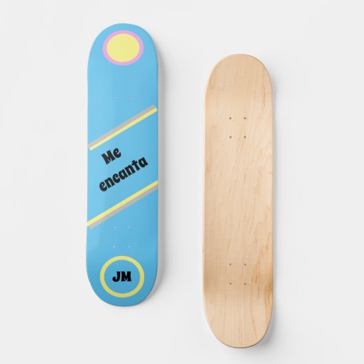 Me Encanta Patineta Spanisches Skateboard (Vorderseite)