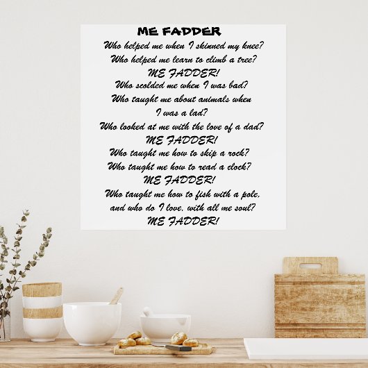 ME FADDER POEM Poster (Küche)