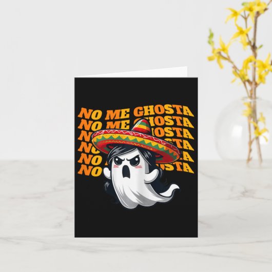 Me Ghosta Funny Mexican Halloween Ghost Women 2 Karte (Gelbe Blume)