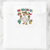Me Goose-Ta Funny mexikanisches Spanisches Gänse Quadratischer Aufkleber (Tasche)